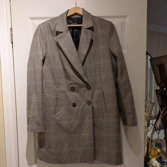 Zara Double Breasted Check Jacket - Picture 2 of 5